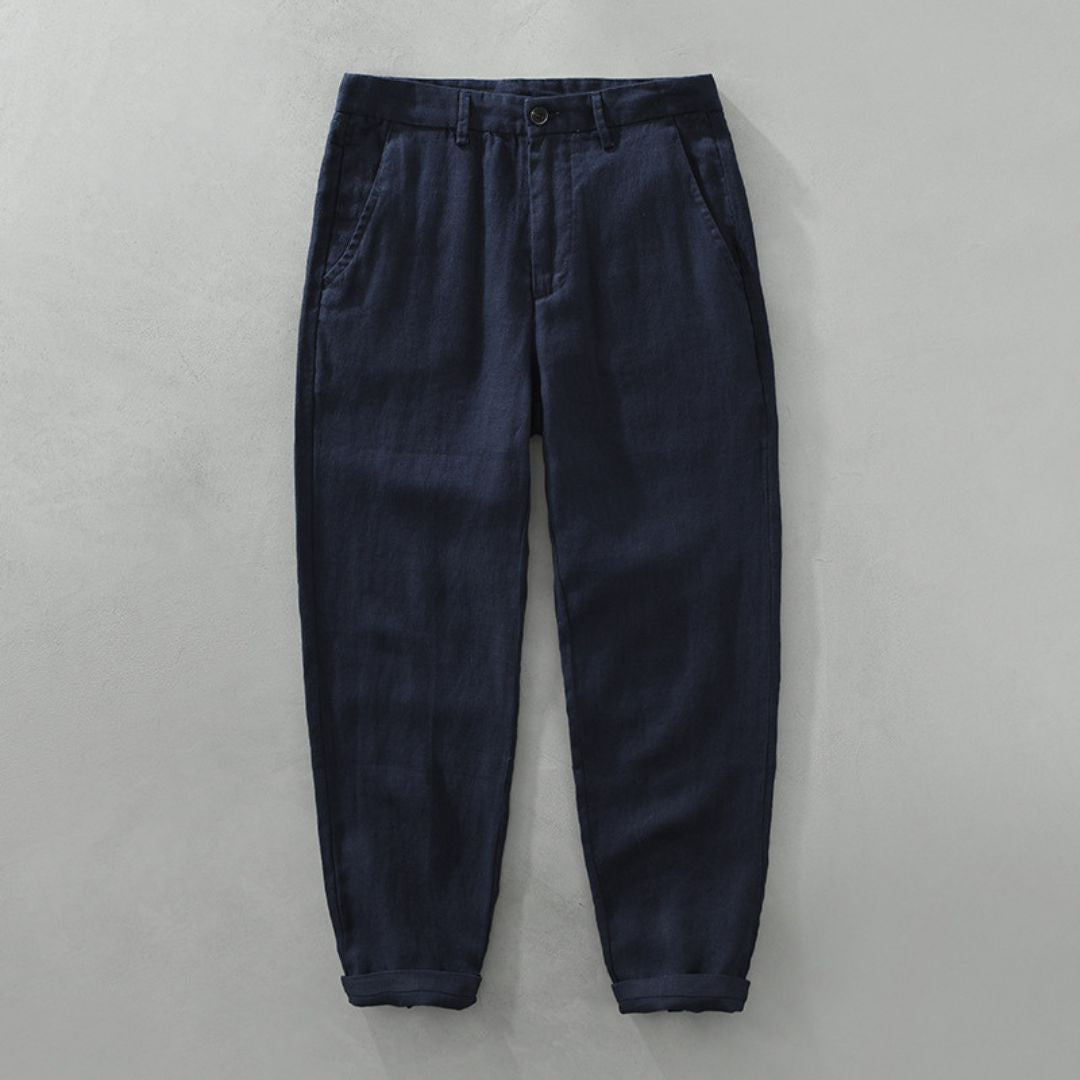 Mateo Linen Straight Trousers