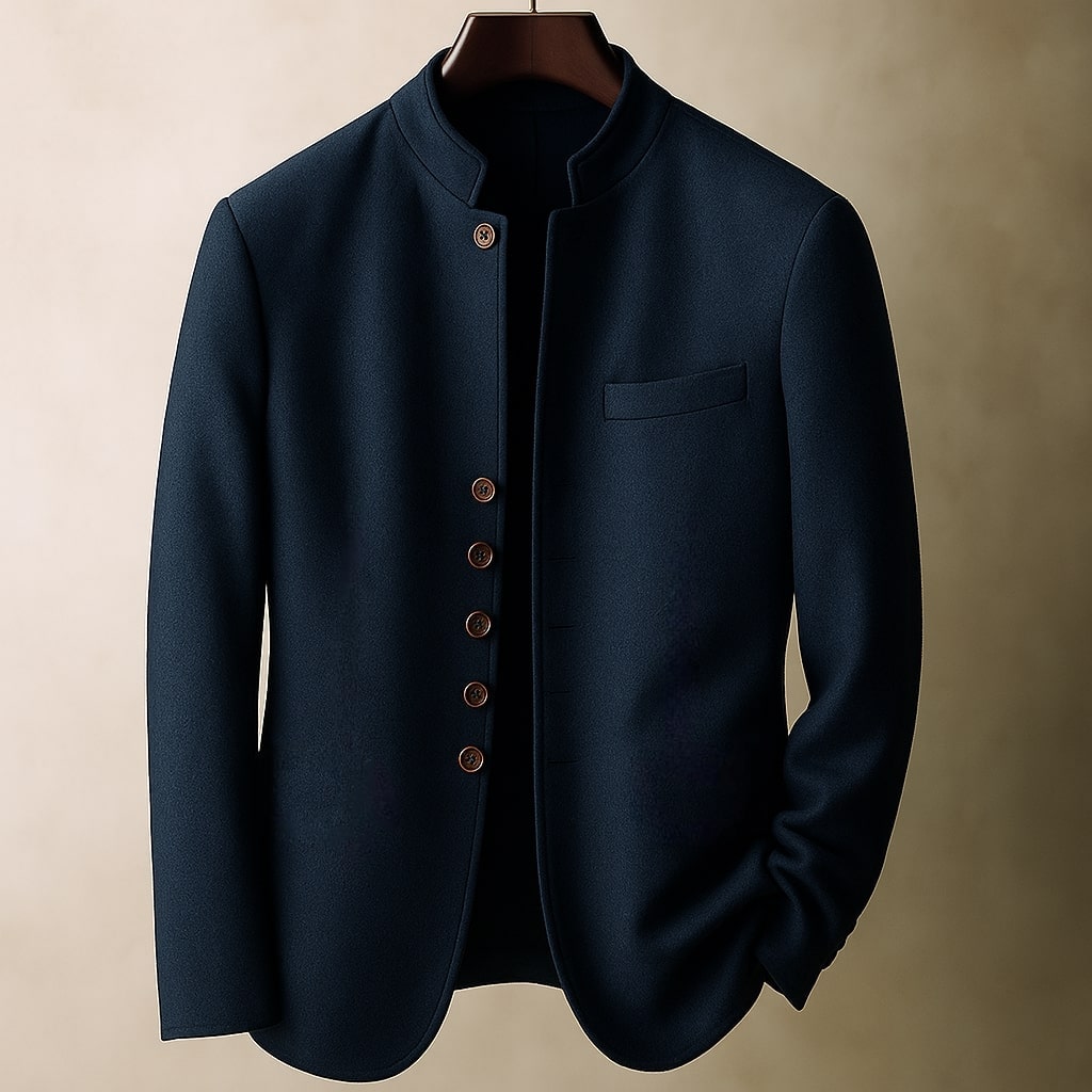 HARRISON OF CALIFORNIA | WOOL JACKET WITH STRAIGHT COLLAR
