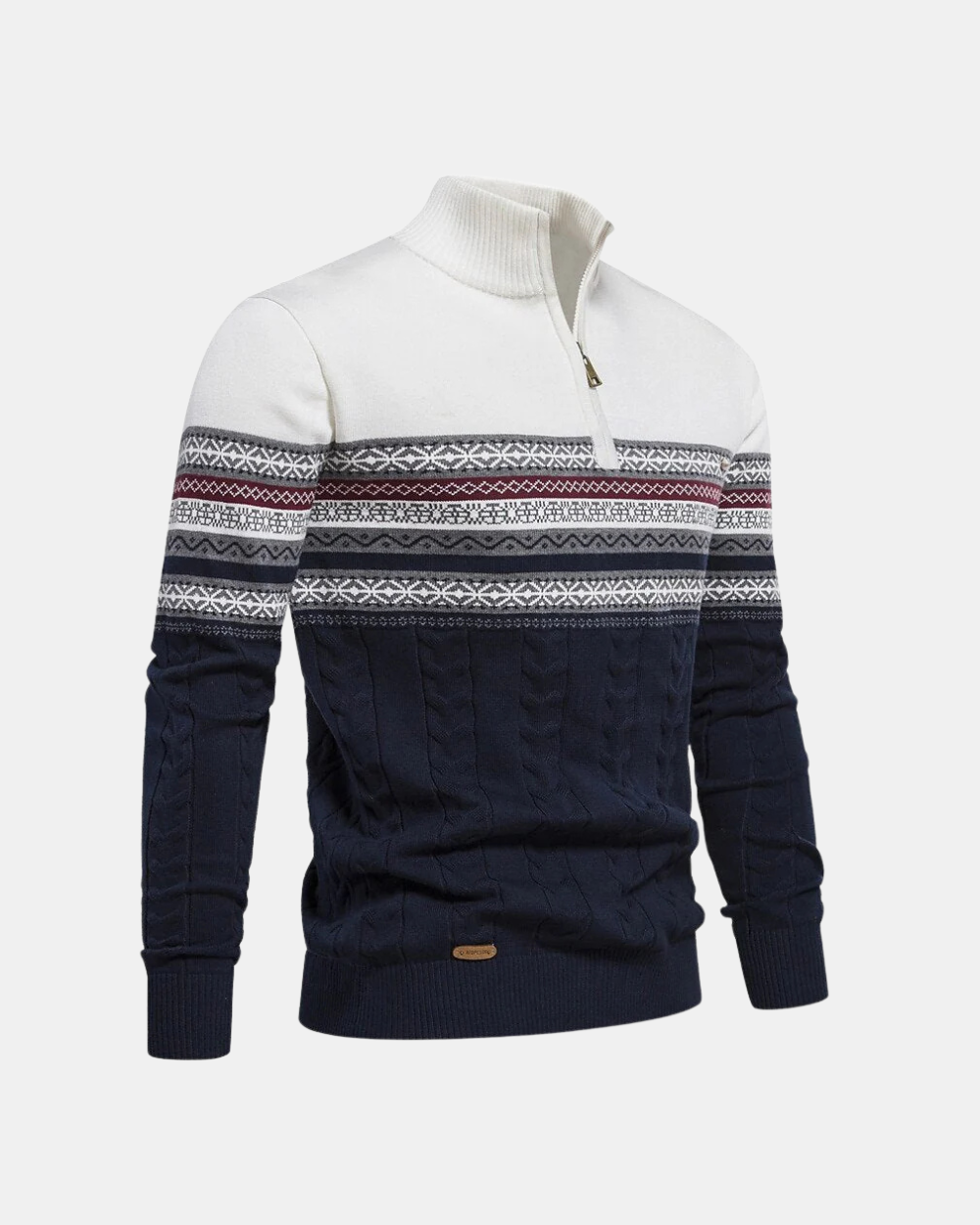 Patterned - Cotton Zip Sweater By Frederico