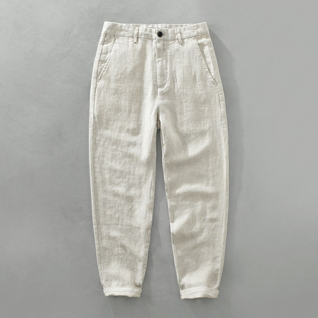 Mateo Linen Straight Trousers