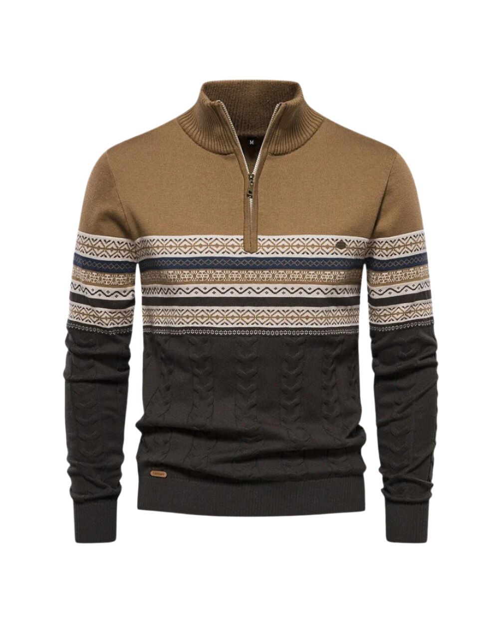Patterned - Cotton Zip Sweater By Frederico