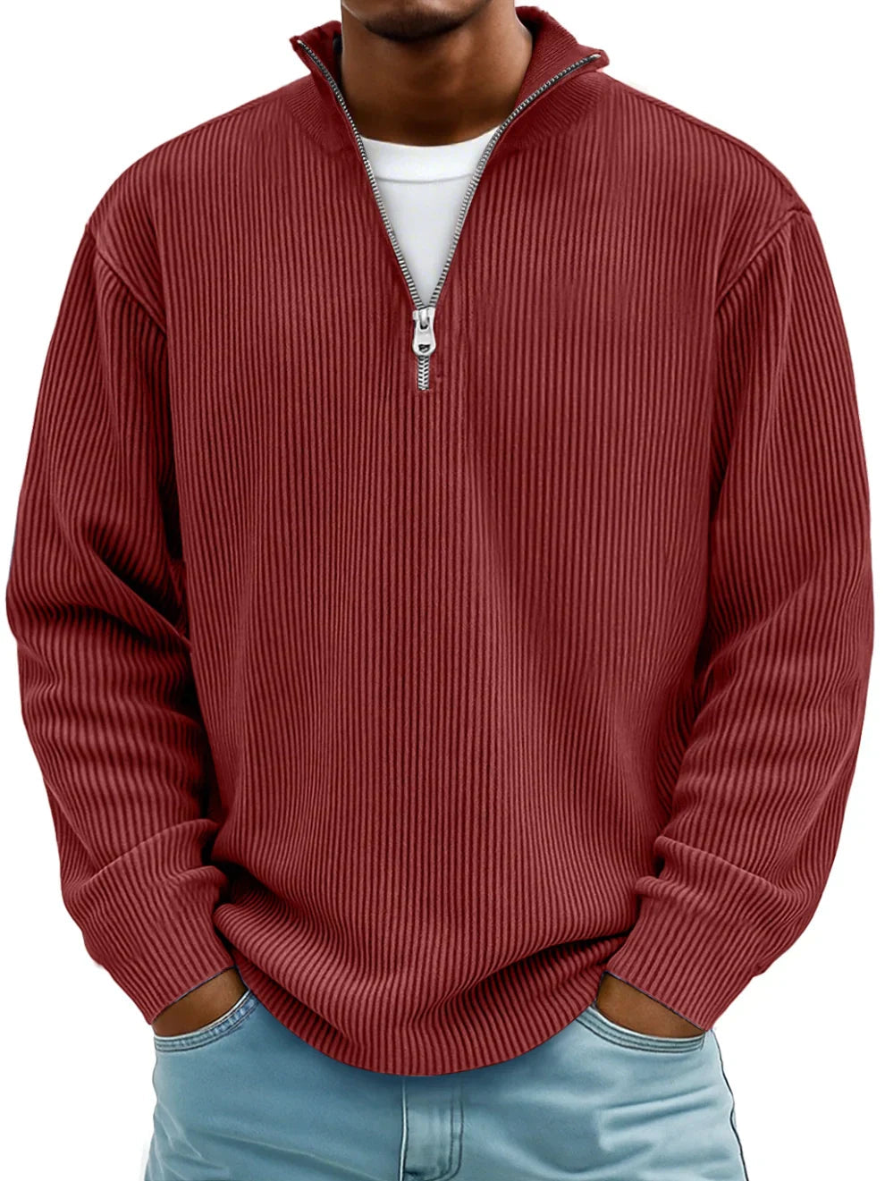 Calix | Curduroy Zip Up Sweater