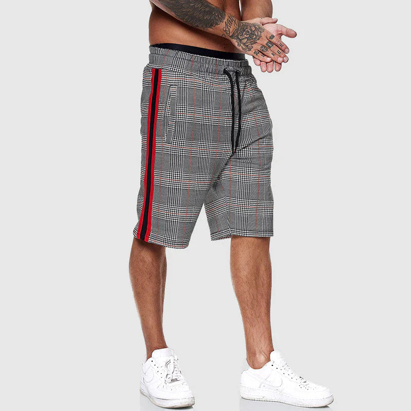 Serapio Plaid-Stripe Lounge Shorts