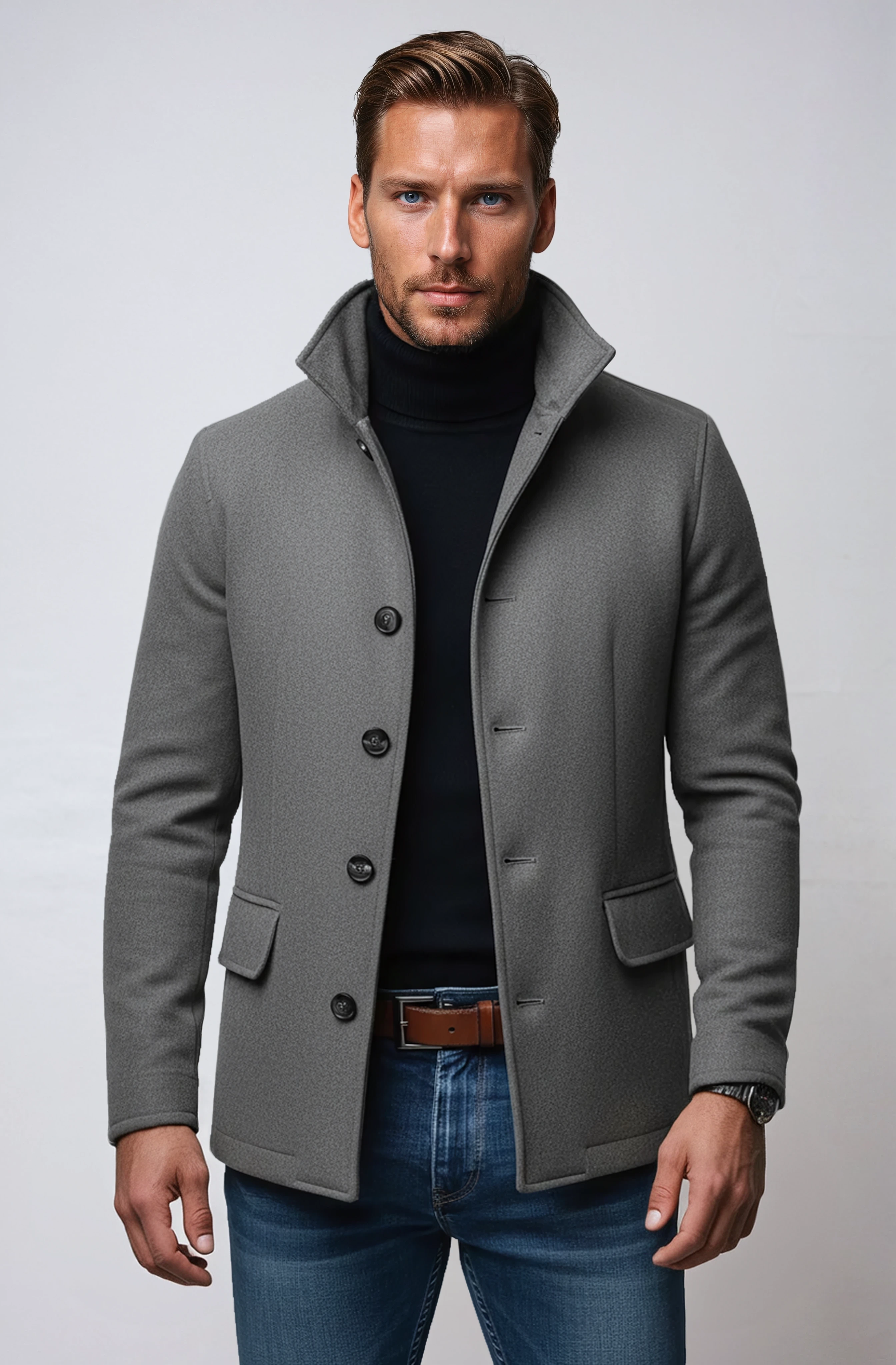 Finn – Wool Winter Jacket With High Collar