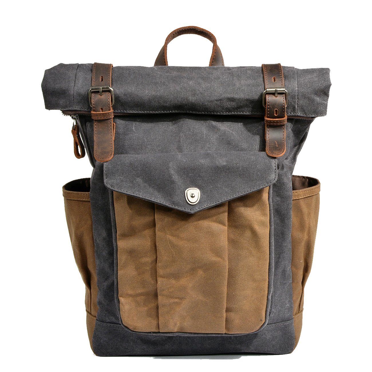 Waxed Canvas Roll Top Backpack | SHERBROOKE