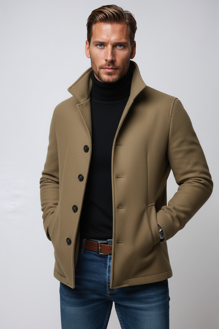 Finn – Wool Winter Jacket With High Collar