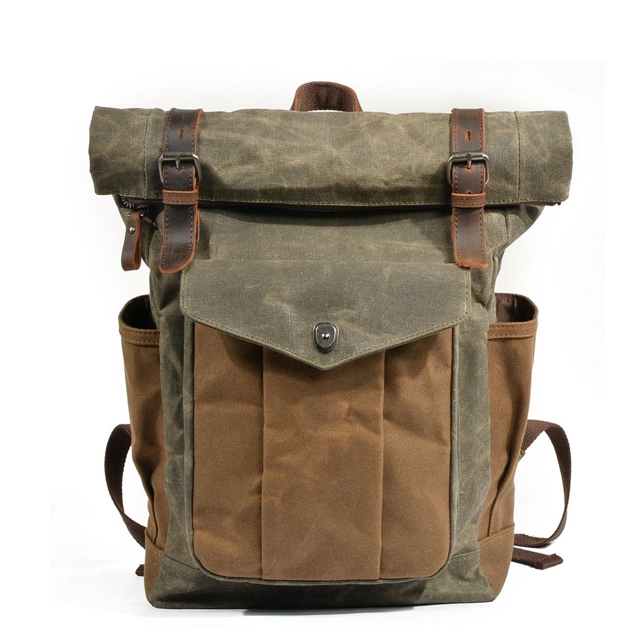 Waxed Canvas Roll Top Backpack | SHERBROOKE