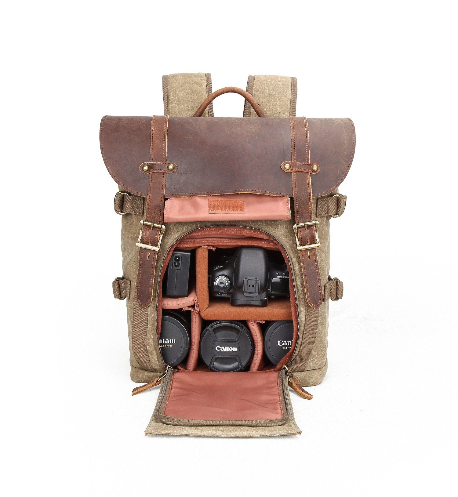 Canvas and Leather Camera Backpack | SPOKANE