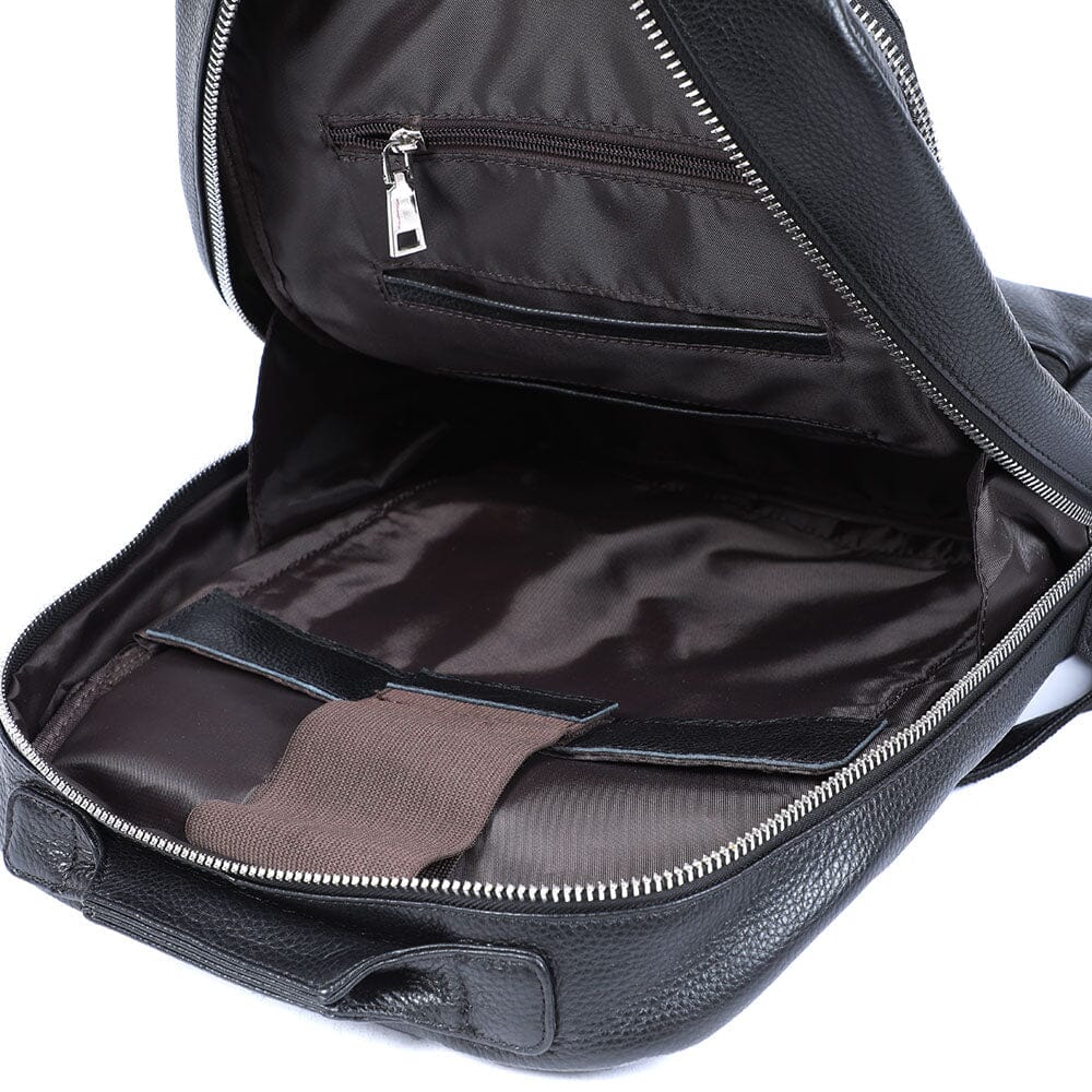 Black Leather Bookbag | SAN DIEGO