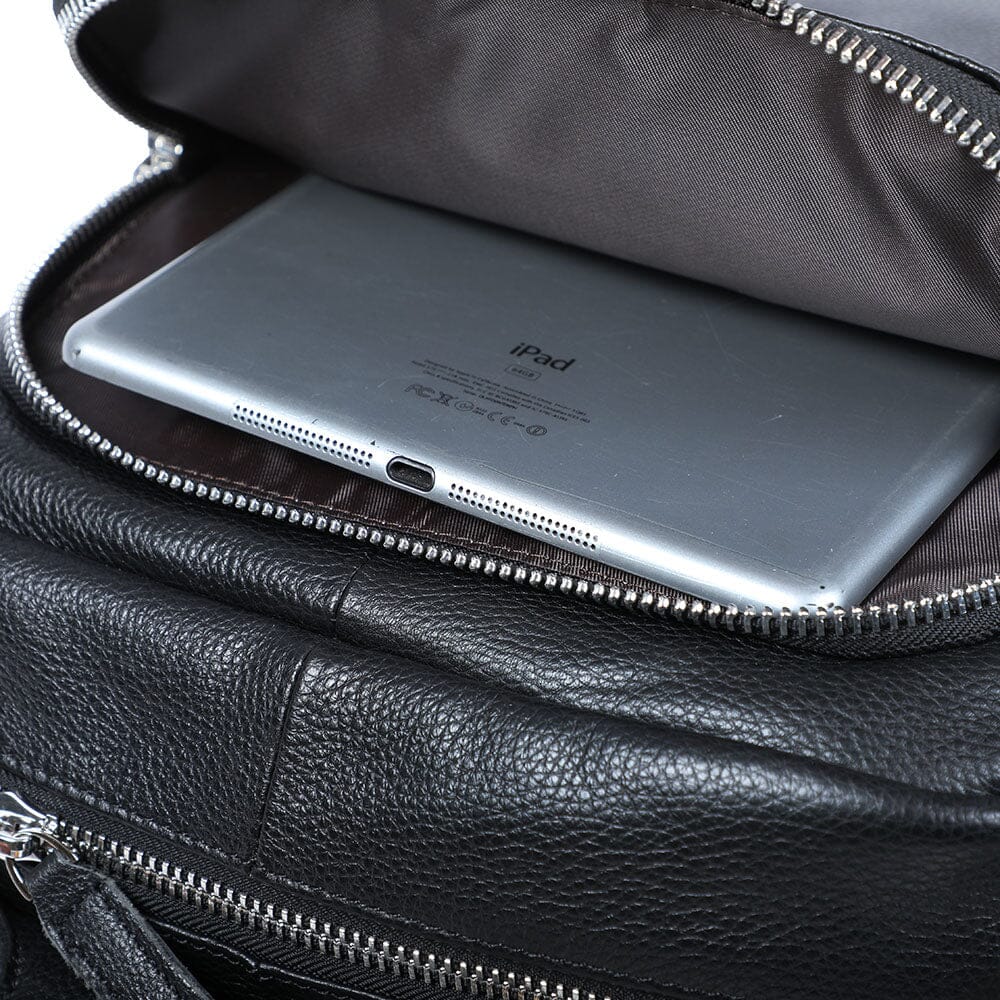 Black Leather Bookbag | SAN DIEGO