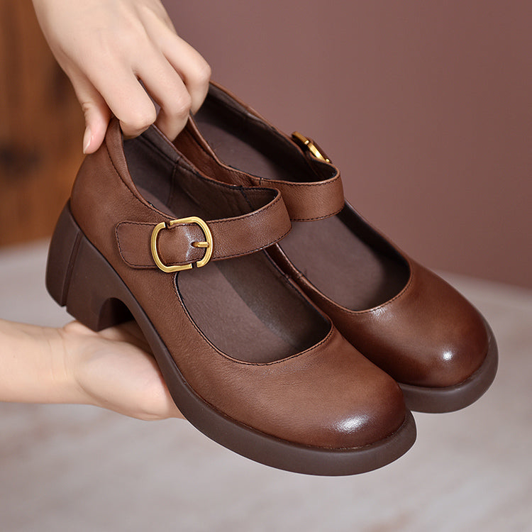 Clara | Agnes Leather Mary Janes