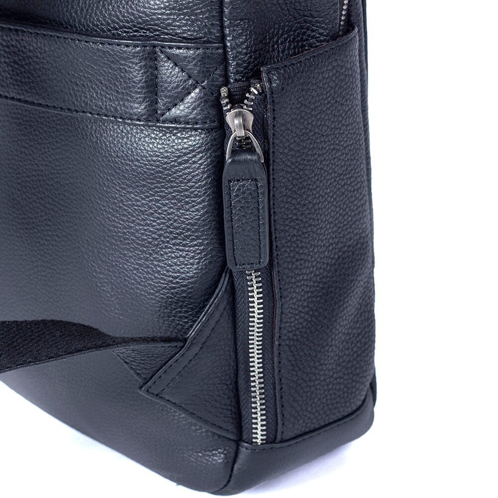 Black Leather Laptop Backpack | DALLAS