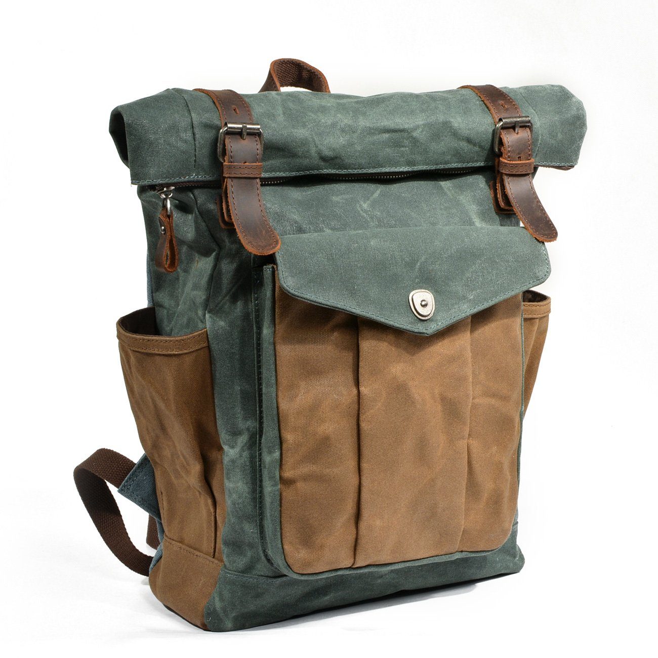 Waxed Canvas Roll Top Backpack | SHERBROOKE
