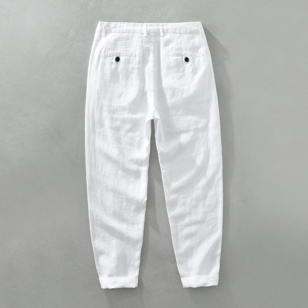 Mateo Linen Straight Trousers