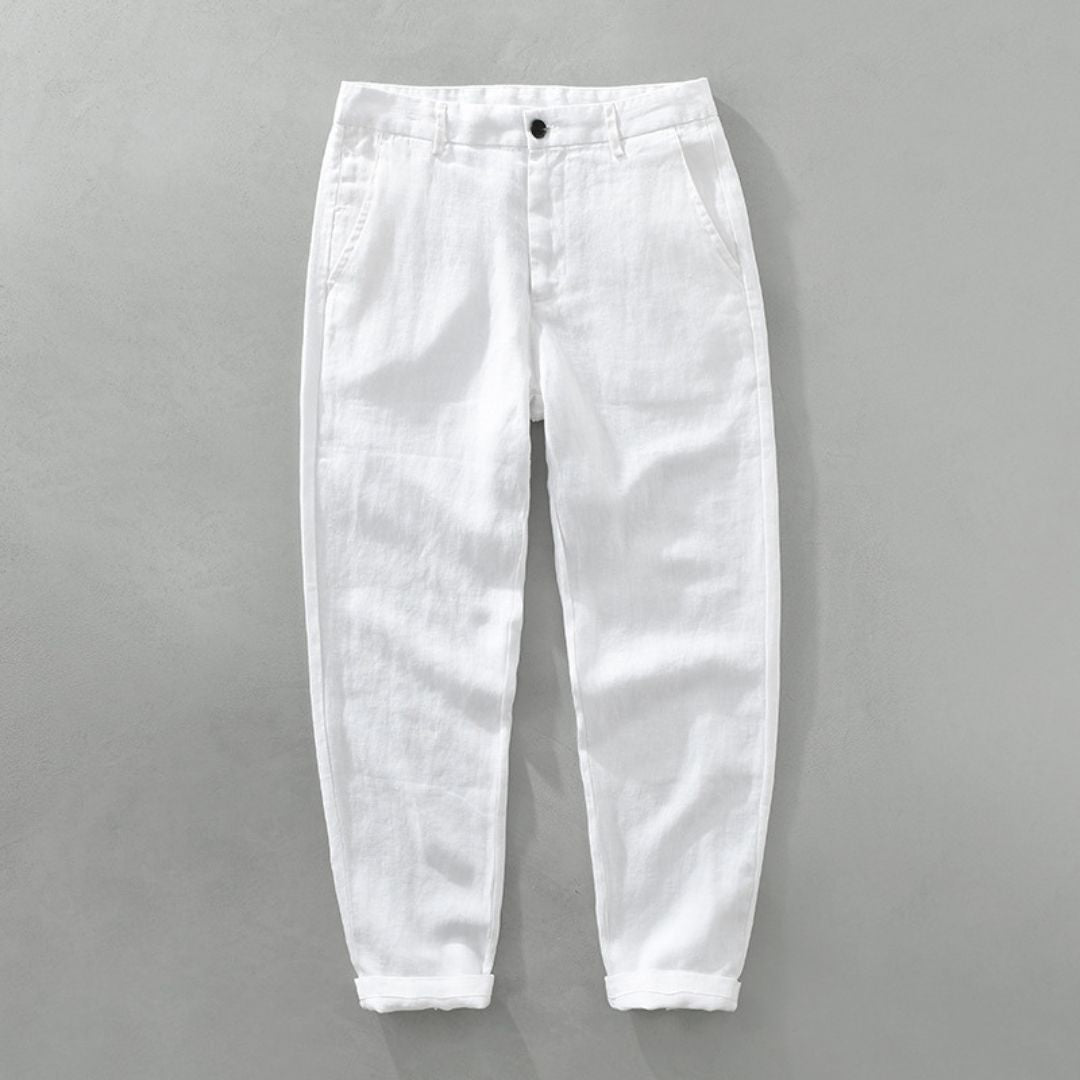 Mateo Linen Straight Trousers