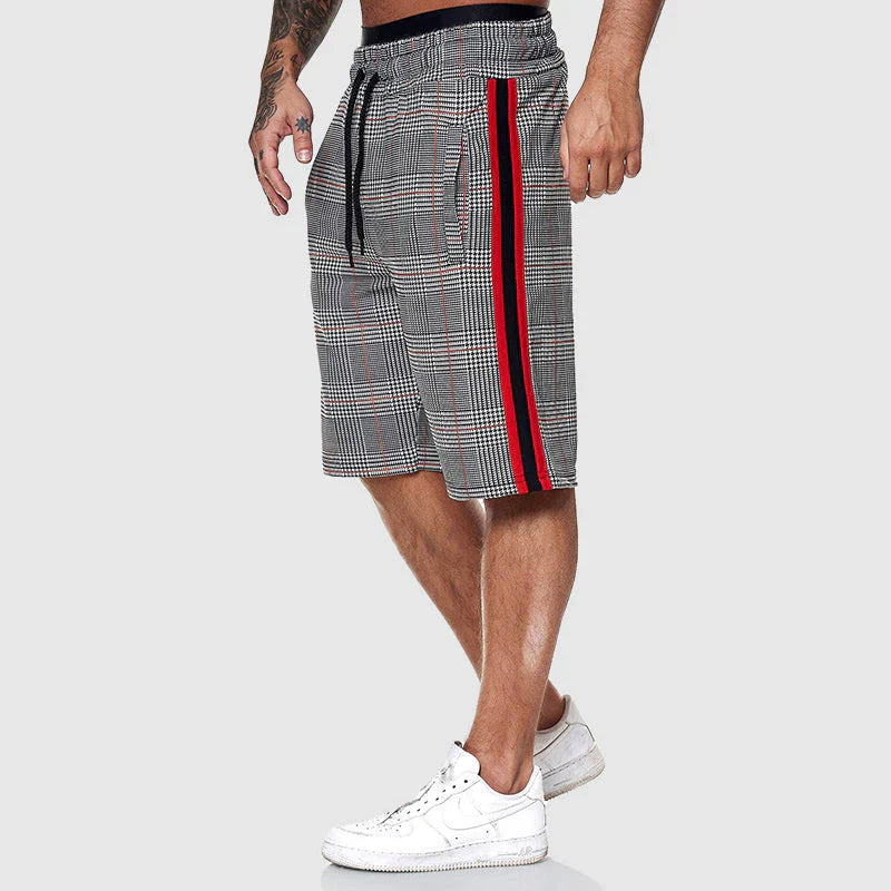 Serapio Plaid-Stripe Lounge Shorts