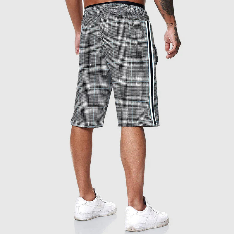 Serapio Plaid-Stripe Lounge Shorts