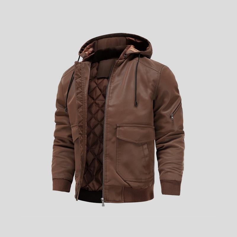 Lance - Hooded Leather Jacket