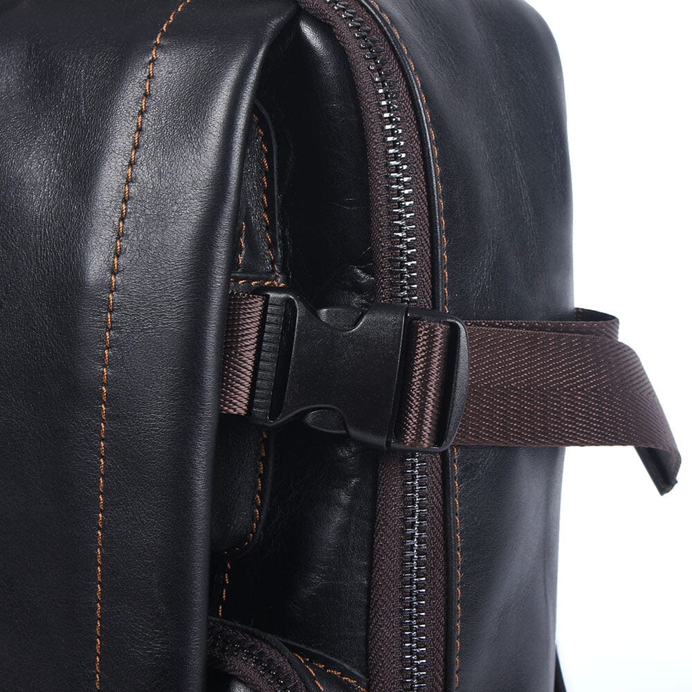 Black Leather Backpack | PHOENIX