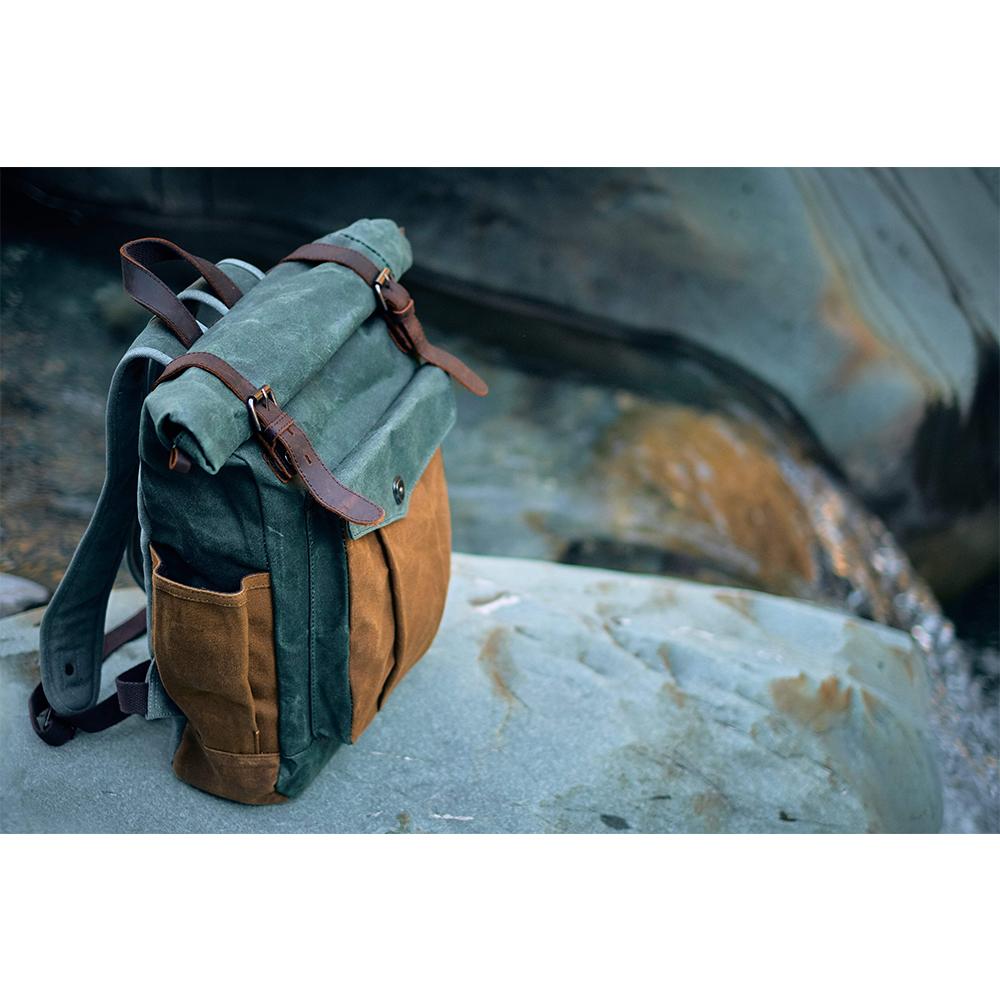 Waxed Canvas Roll Top Backpack | SHERBROOKE